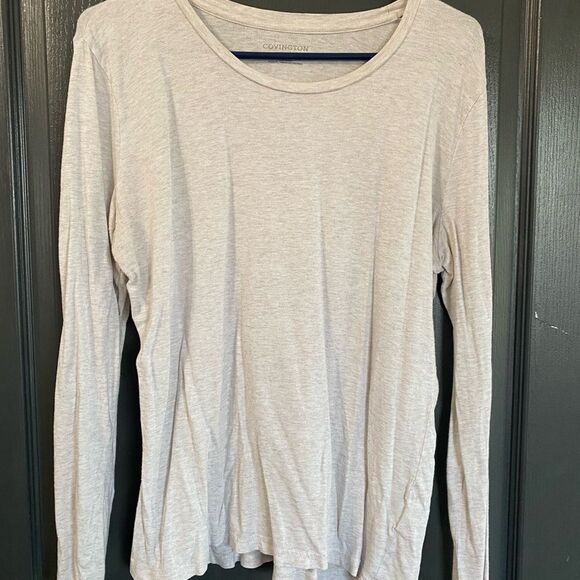 Covington Cream Fitted Long Sleeve T-Shirt - Picture 1 of 2